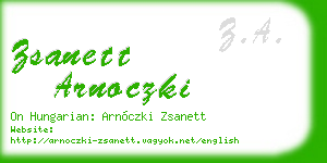 zsanett arnoczki business card