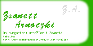 zsanett arnoczki business card